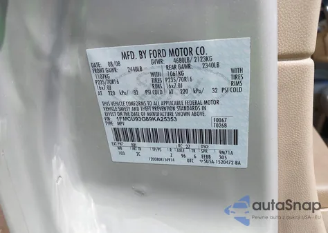 2009 Ford Escape Xlt z USA, uszkodzony, nr VIN 1FMCU93G89KA25353